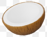 PNG 3D coconut fruit, element illustration, transparent background