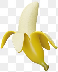 PNG 3D banana fruit, element illustration, transparent background