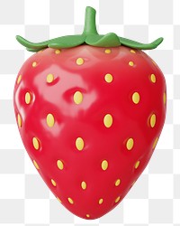 PNG 3D strawberry fruit, element illustration, transparent background