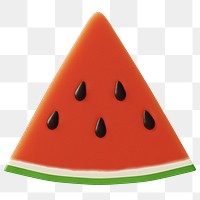 PNG 3D watermelon fruit, element illustration, transparent background