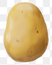 PNG 3D potato vegetable, element illustration, transparent background