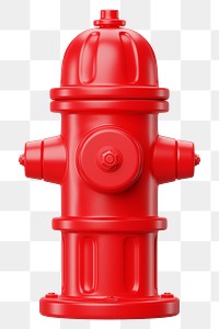 PNG 3D red fire hydrant, element illustration, transparent background