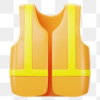 PNG 3D reflective vest, element illustration, transparent background