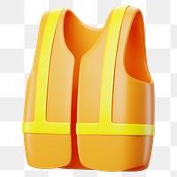 PNG 3D reflective vest, element illustration, transparent background