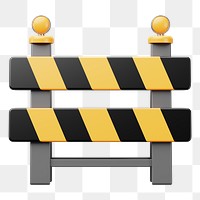 PNG 3D road block barricade, element illustration, transparent background