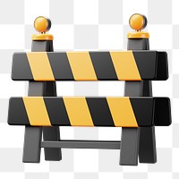 PNG 3D road block barricade, element illustration, transparent background