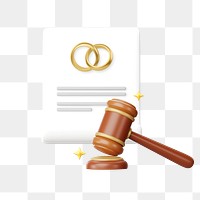 Marriage certificate png, 3D wedding remix, transparent background