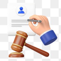 Court subpoena png, 3D law remix, transparent background