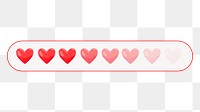 Heart loading bar png 3D element, transparent background