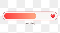 Heart loading bar png 3D element, transparent background