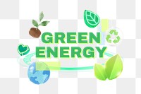 Green energy png word, environment 3D remix