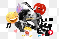 Drama club png word element, 3d remix, transparent background