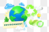 Environment png word element, 3d remix, transparent background