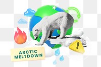 Arctic meltdown png word element, 3d remix, transparent background