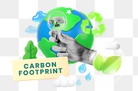 Carbon footprint png word element, 3d remix, transparent background