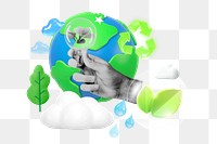 Environment ideas png collage remix element, transparent background