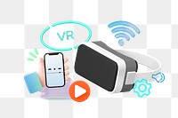 VR technology png collage remix, transparent background