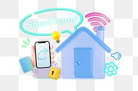 Smart home png collage remix, transparent background