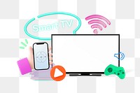 Smart TV png collage remix, transparent background