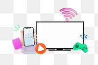 Smart TV png collage remix, transparent background