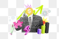 Investment png collage remix, transparent background