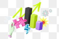 Business strategy png collage remix, transparent background