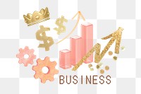 Business growth png collage element, transparent background