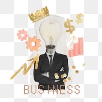 Business investment png collage element, transparent background