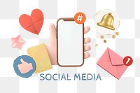 Social media png collage element remix, transparent background