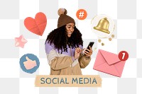 Social media png collage element remix, transparent background