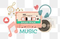 Music png collage element, transparent background