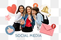 Social media png collage element remix, transparent background