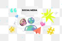 Social media png collage remix, transparent background