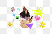 Social media png collage remix, transparent background
