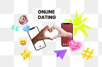 Online dating png collage remix, transparent background