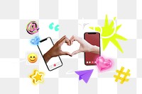 Dating app png collage remix, transparent background