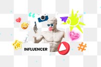 Influencer png collage remix, transparent background