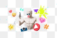 Content marketing png collage remix, transparent background