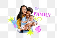 Happy family png collage remix, transparent background