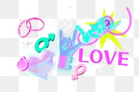 Love png collage remix, transparent background