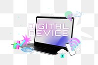 Digital device png collage remix, transparent background