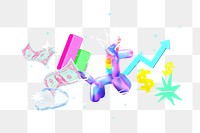 Startup unicorn png collage remix, transparent background