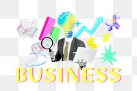 Business png collage remix, transparent background