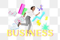 Business png collage remix, transparent background