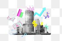 Business investment png collage remix, transparent background