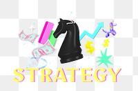 Strategy png collage remix, transparent background