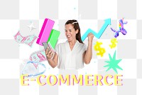 E-commerce png collage remix, transparent background