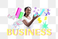 Business png collage remix, transparent background