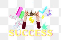 Success png collage remix, transparent background