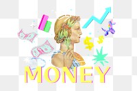 Money png financial collage remix, transparent background